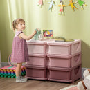 HOMCOM Kids Storage Unit, with Six Drawers - Pink