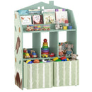 AIYAPLAY Kids Bookshelf with Storage, Toy Storage Unit for Playroom, Green