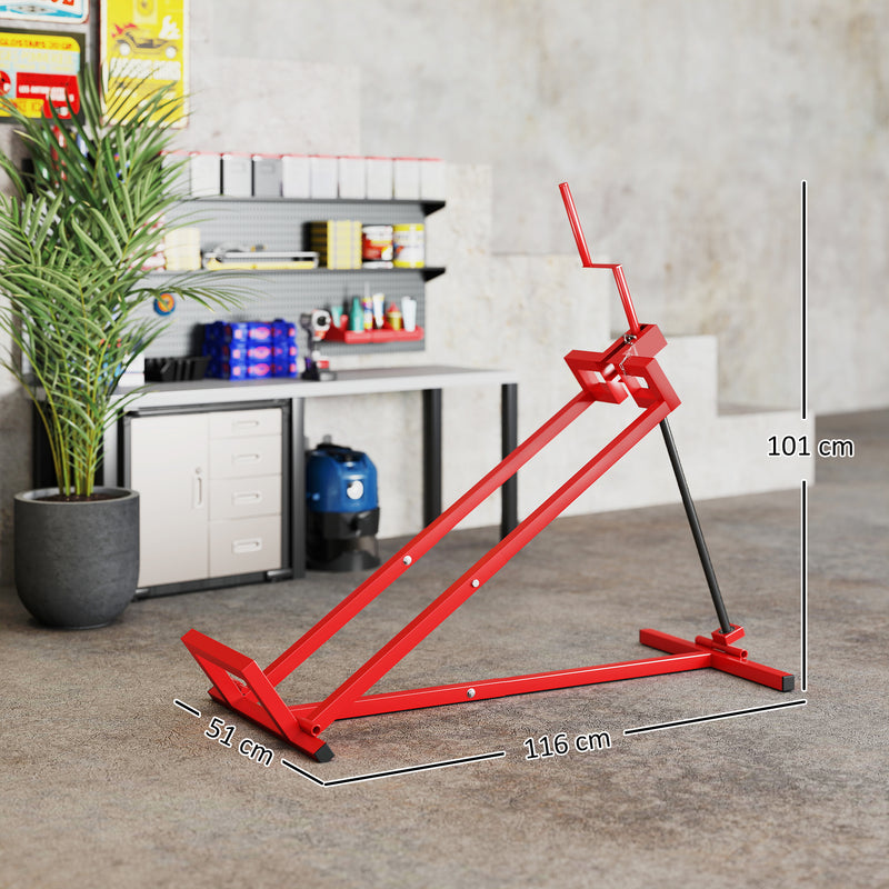 HOMCOM Foldable Ride On Lawn Mower Lift, 400 kg Telescopic Maintenance Jack