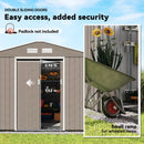 Outsunny Garden Shed Storage Unit w/Locking Door Floor Foundation Vent Grey