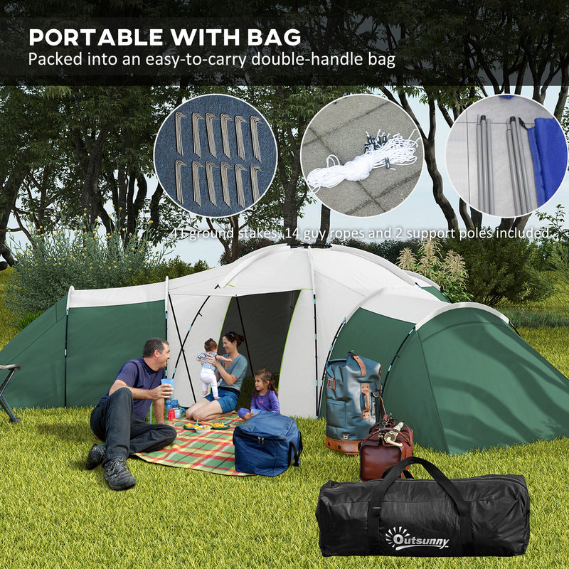 3 bed tent Outsunny Large Camping Tent with 3 Bedroom, Living Area and Porch for