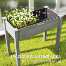 Outsunny Garden Wooden Planter Flower Raised Bed, Dark Grey
