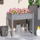 Outsunny Garden Wooden Planter Flower Raised Bed, Dark Grey
