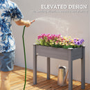 Outsunny Garden Wooden Planter Flower Raised Bed, Dark Grey