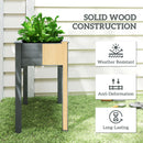 Outsunny Garden Wooden Planter Flower Raised Bed, Dark Grey