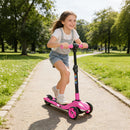 AIYAPLAY Electric Scooter For Kids, 3 Wheel Foldable Kids Scooter, Pink