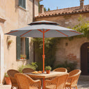 Outsunny 2.7 M Garden Parasol With Double Top, Light Grey
