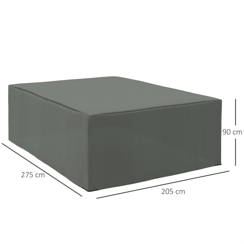 Outsunny 275x205cm Outdoor & Garden Furniture Table Chair Set Cover Water UV Resistant Protection Oxford Fabric Rattan Lounge Clean Cover Grey Protective