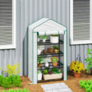 Outsunny 90 x 49 x 160cm Portable Mini Greenhouse with Shelves, White