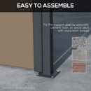 Outsunny Side Awning Retractable, Privacy Screen, 400x180cm, Khaki