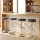HOMCOM Bar Stools Set Of 2, Height Adjustable Breakfast Bar Chairs, Grey