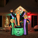 HOMCOM Halloween Inflatable Witches with Cauldron and Lights 8' 240cm