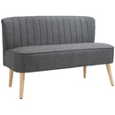HOMCOM 46" Loveseat Sofa 2 Seater Sofa with Padded Seat, Grey
