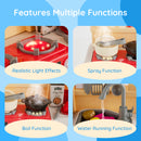 69 Pieces Kids Kitchen Playset Toy with Boiling and Vapor Effects-Blue