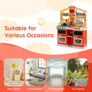 69 Pieces Kids Kitchen Playset Toy with Boiling and Vapor Effects-Orange