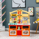69 Pieces Kids Kitchen Playset Toy with Boiling and Vapor Effects-Orange