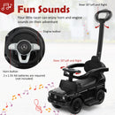 3-in-1 Baby Foot-to Floor Sliding Walker with Push Handle-Black