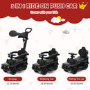 3-in-1 Baby Foot-to Floor Sliding Walker with Push Handle-Black