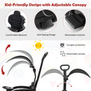 3-in-1 Baby Foot-to Floor Sliding Walker with Push Handle-Black