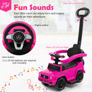 3-in-1 Baby Foot-to Floor Sliding Walker with Push Handle-Pink