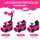 3-in-1 Baby Foot-to Floor Sliding Walker with Push Handle-Pink