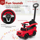 3-in-1 Baby Foot-to Floor Sliding Walker with Push Handle-Red
