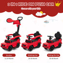 3-in-1 Baby Foot-to Floor Sliding Walker with Push Handle-Red