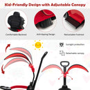 3-in-1 Baby Foot-to Floor Sliding Walker with Push Handle-Red