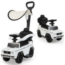 3-in-1 Baby Foot-to Floor Sliding Walker with Push Handle-White