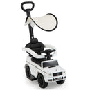 3-in-1 Baby Foot-to Floor Sliding Walker with Push Handle-White