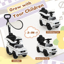 3-in-1 Baby Foot-to Floor Sliding Walker with Push Handle-White