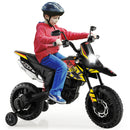 12V Battery Powered Toddler Motorbike with Music for 3-8 Years Old Kids-Black