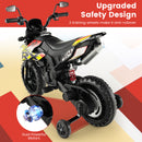 12V Battery Powered Toddler Motorbike with Music for 3-8 Years Old Kids-Black