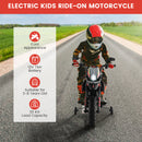 12V Battery Powered Toddler Motorbike with Music for 3-8 Years Old Kids-Red