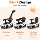 3-in-1 Ride On Push Car with Removable Guardrails and Handle