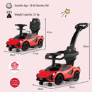 3-in-1 Ride On Push Car with Removable Guardrails and Handle