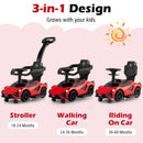 3-in-1 Ride On Push Car with Removable Guardrails and Handle