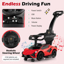 3-in-1 Ride On Push Car with Removable Guardrails and Handle