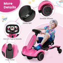 6V Electric Ride on Drift Car for Kids Aged 3-8 Years Old-Pink