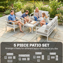 Outsunny Aluminium Garden Furniture Sofa Set With Olefin Cushions, White