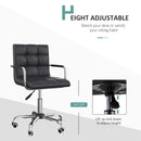 HOMCOM PU Leather Computer Chair, Adjustable Height-Black