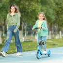 AIYAPLAY Kids Scooter, Foldable Kick Scooter W/ Adjustable Handlebar, Blue