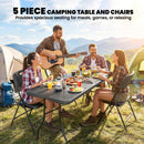 Outsunny 5 Piece 6ft Foldable Table and Chairs, Portable Picnic Table Set