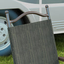 Outsunny Folding Chairs Set W/ Armrest, Breathable Mesh Fabric Seat - Grey/Brown