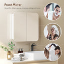 HOMCOM Arched Bathroom Mirror Cabinet, Wall Mounted Mirrored Cabinet
