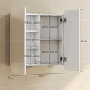 HOMCOM Arched Bathroom Mirror Cabinet, Wall Mounted Mirrored Cabinet