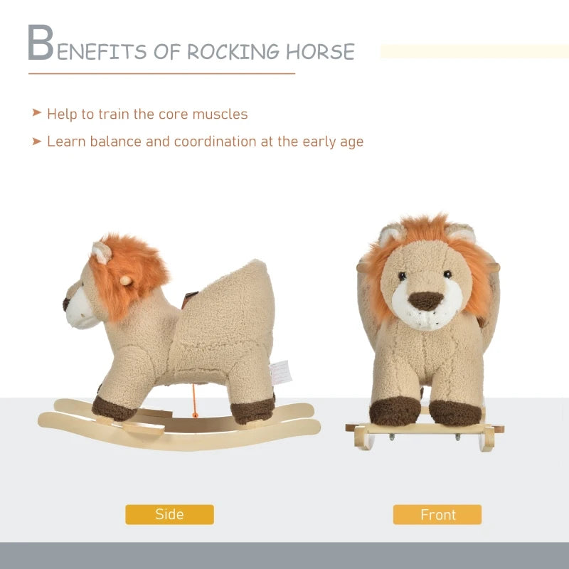 HOMCOM Children Rocking Lion - Brown