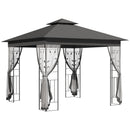 Outsunny 3 x 3(m) Garden Gazebo Marquee Tent Canopy Shelter Pavilion Grey