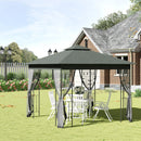 Outsunny 3 x 3(m) Garden Gazebo Marquee Tent Canopy Shelter Pavilion Grey