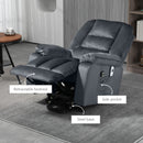 HOMCOM Lift Chair With Vibration Massage, Heat, Quick Assembly, Grey